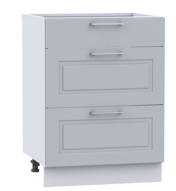 Szafka kuchenna stojąca 60 Stolkar NATALIA D60S/3 jasnoszara mat 1 szt