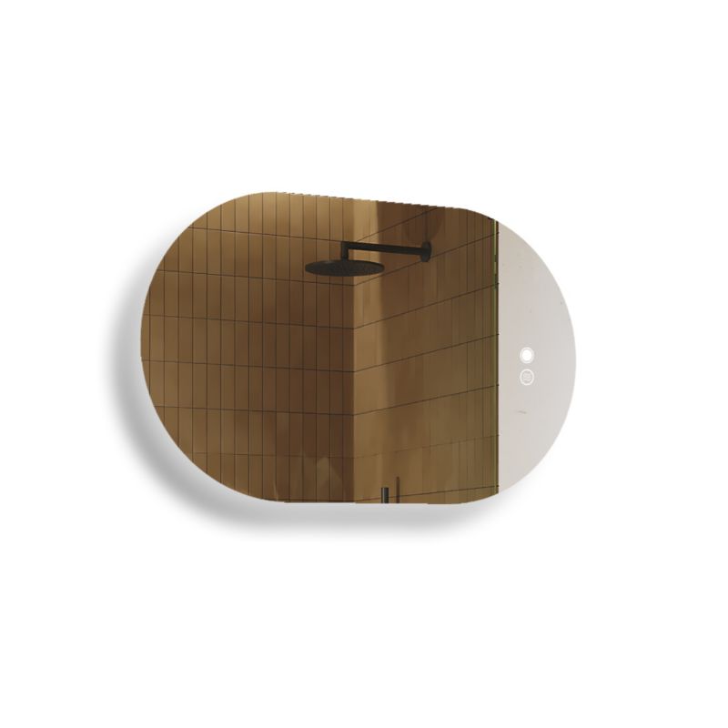 Lustro łazienkowe Artforma LED 80x50cm owalne LED Dual włącznik mata grzewcza POK229 1szt.