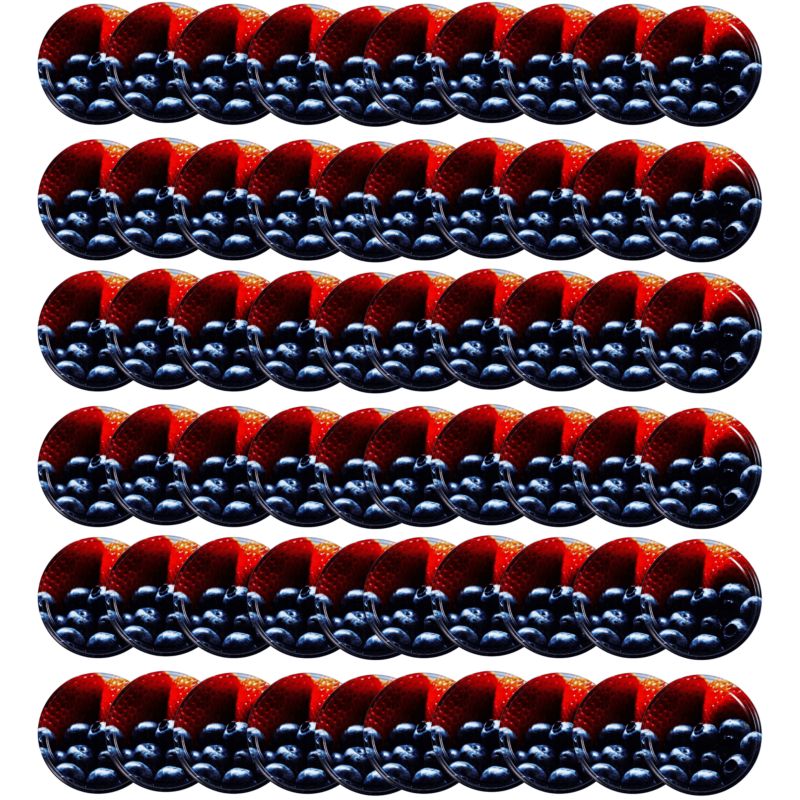 Pokrywki MODO24 wzór borówka truskawka dekielki zakrętki nakrętki wieczka wieka 82mm 60 szt