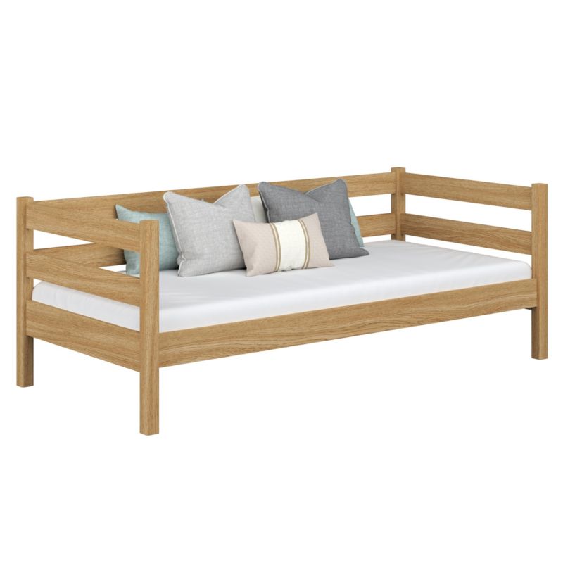 Dębowe łóżko N-WOOD sofa N01 dąb naturalny 120x200 1szt.