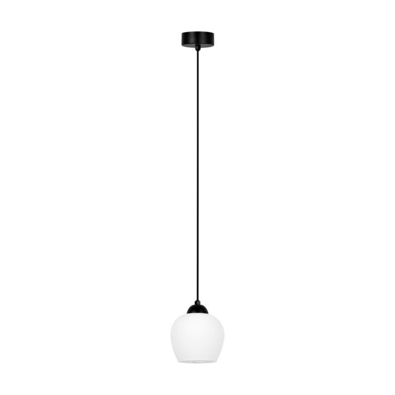 Lampa wisząca Kaja ABRO czarno-biała 1xE27x20W IP20 wym:85x13x13cm - 1 szt.