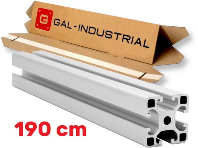 PROFIL KONSTRUKCYJNY ALUMINIOWY GAL-INDUSTRIAL 40x40 otwór 8mm DŁ. 190cm + Cięcie na wymiar 1 szt.