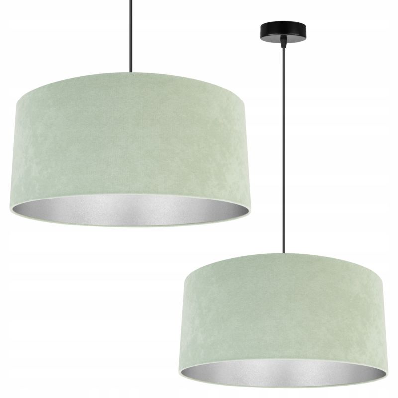 Lampa sufitowa wisząca Light Home LH Mediolan Welur 1x E27 60W miętowy/srebrny 1szt.