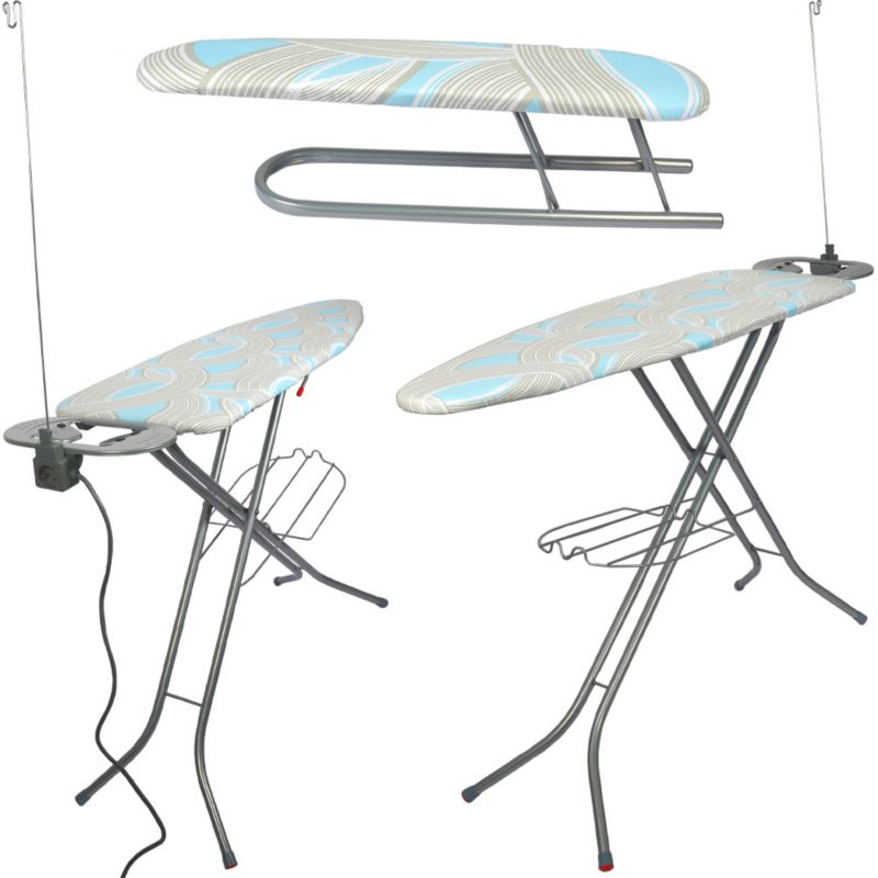 Deska do prasowania Rodeno 120x38 cm z gniazdem półką i rękawnikiem 1 szt.