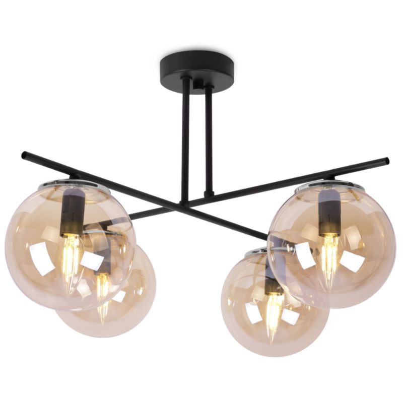 Lampa sufitowa wisząca Light Home LH Modena 4x E14 60W miodowy/srebrny 1szt.
