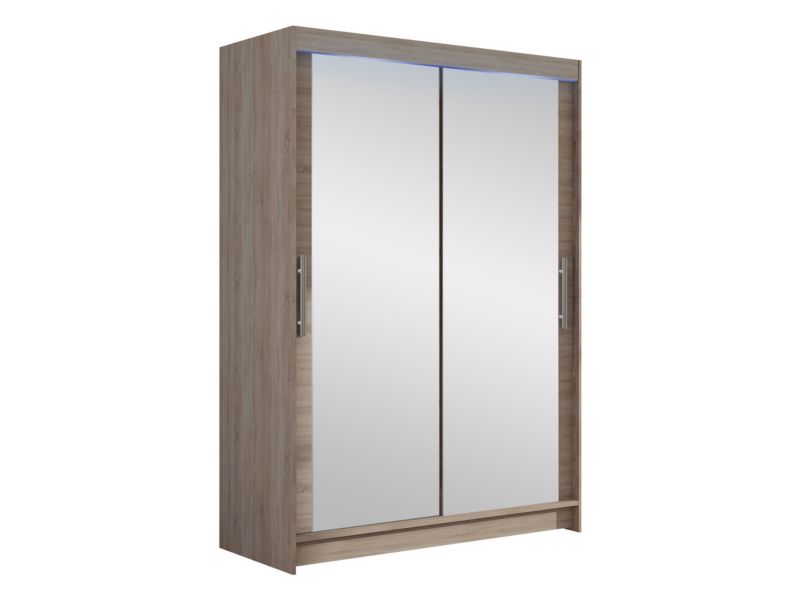 Szafa MIRJAN 24 z drzwiami przesuwnymi Miami VII z oświetleniem RGB trufel/lustro 1 szt.