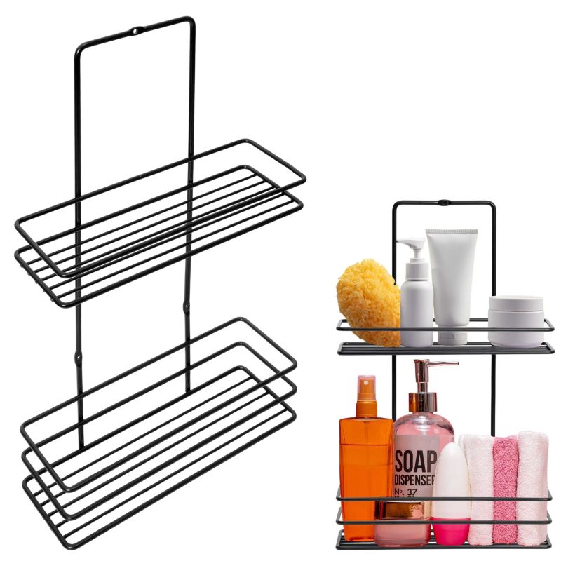 Półka łazienkowa Rodeno druciana czarna 1 szt.