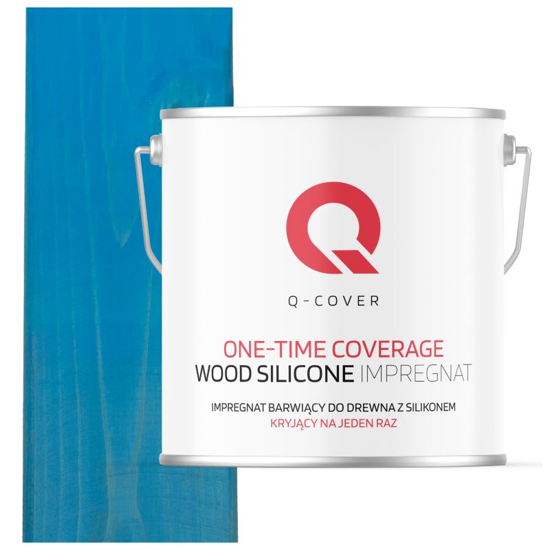 Impregnat Barwiący do Drewna z Silikonem Kryjący na Jeden Raz Q-Cover Błękitny 5L
