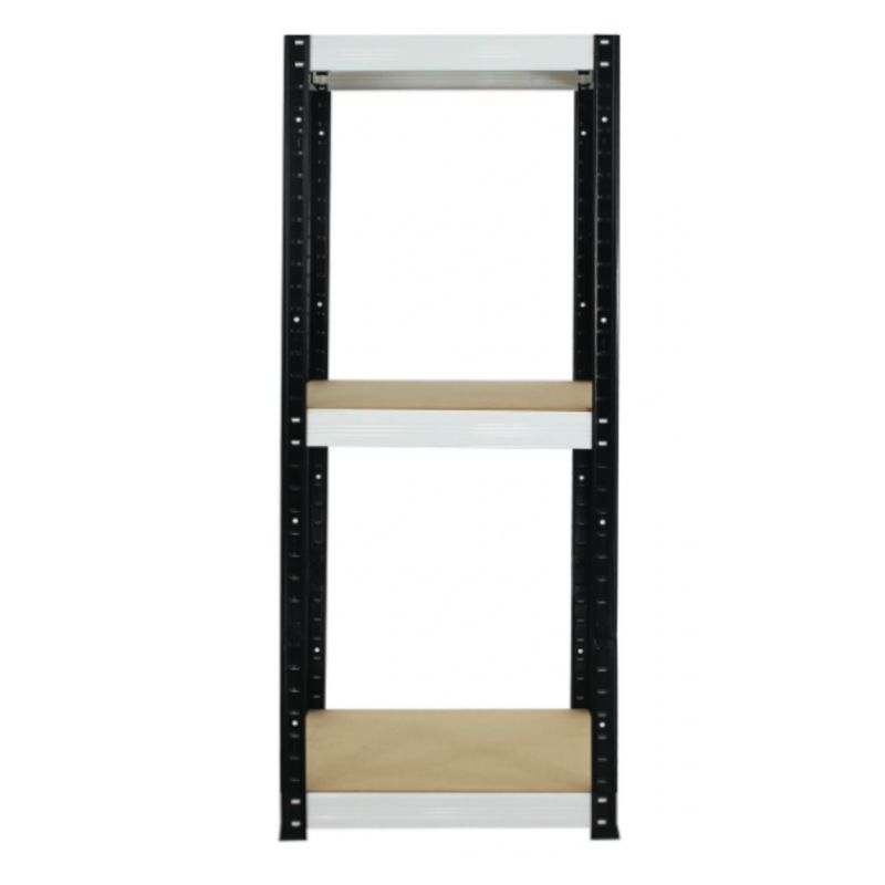 Regał magazynowy garażowy metalowy MODO24 czarno-biały helios 106x35x35cm 3 półki po 175 kg 1 szt.