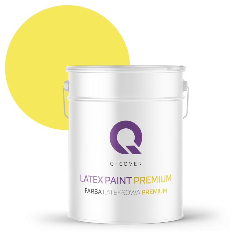 Farba Lateksowa Premium Plamoodporna do Ścian i Sufitów Q-Cover Cytrynowy H7276 Głęboki Mat 10L