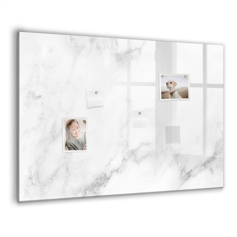 Szklana tablica magnetyczna Wallfluent 100x70 cm Marmur Czarny marker 1 szt.