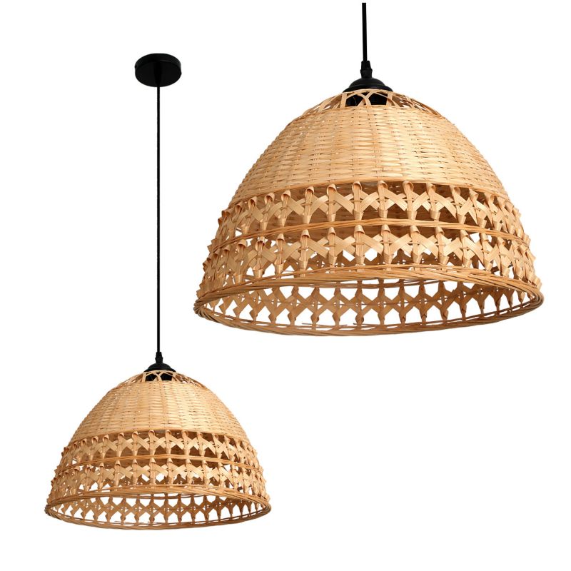 Lampa Bambusowa Bayos Sufitowa Kobi pleciony klosz Boho 1xE27 1szt.