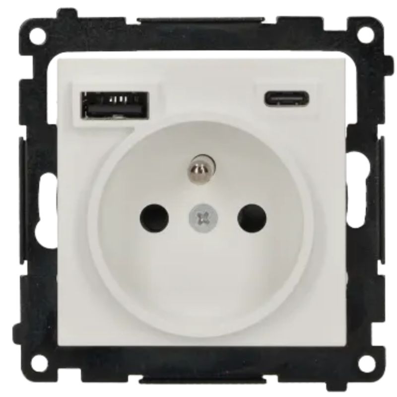 Gniazdo Ładowania USB 2X Simon 1 USB A + C Białe 1 szt.