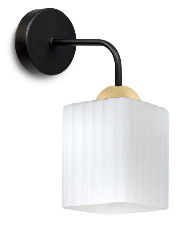 Lampa ścienna kinkiet Light Home LH Riffle sześcian 1x E27 60W czarny/biały/złoty 1szt.