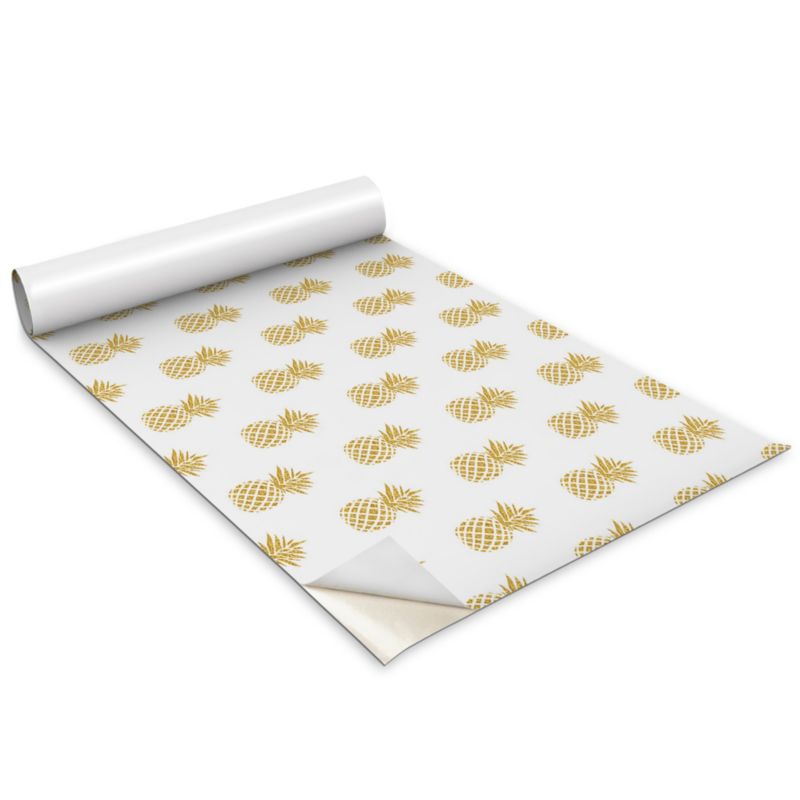 Okleina Meblowa Do Sypialni I Garderoby Wallfluent 100x50 cm Ananas Okleina Na Biurko I Regał 1 rol.