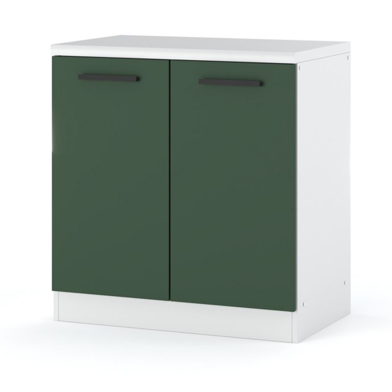 Szafka Kuchenna Hurtownia-Mebli Stojąca Blanka dolna D80 80cm Biały Mat Butelkowa Zieleń 80x47x85 cm 1szt.