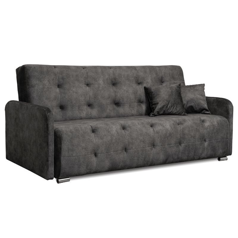 Wersalka Mebel Elite Sofa Kanapa z Funkcją Spania ARIA Dwuosobowa Szara do Salonu 1 szt.