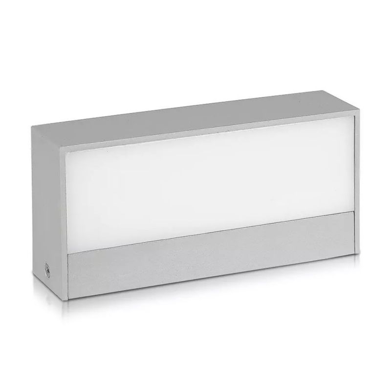 Kinkiet ścienny zewnętrzny V-TAC szary LED 12W 6400K 1150lm IP65 wym: 9 x 23 x 10 cm tworzywo sztuczne - 1 szt.