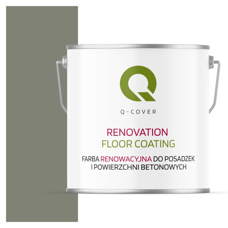 Farba Renowacyjna do Posadzek i Powierzchni Betonowych Q-Cover Cementowy Szary RAL7033 Mat 5L