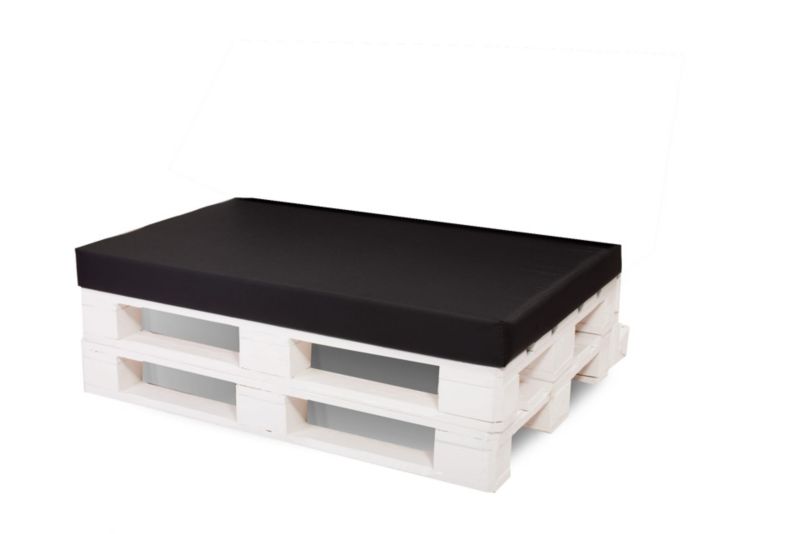 Poduszka ogrodowa na paletę, Setgarden, 120x80x10cm,Czarna siedzisko na balkon lub taras, zdejmowany pokrowiec, 1szt