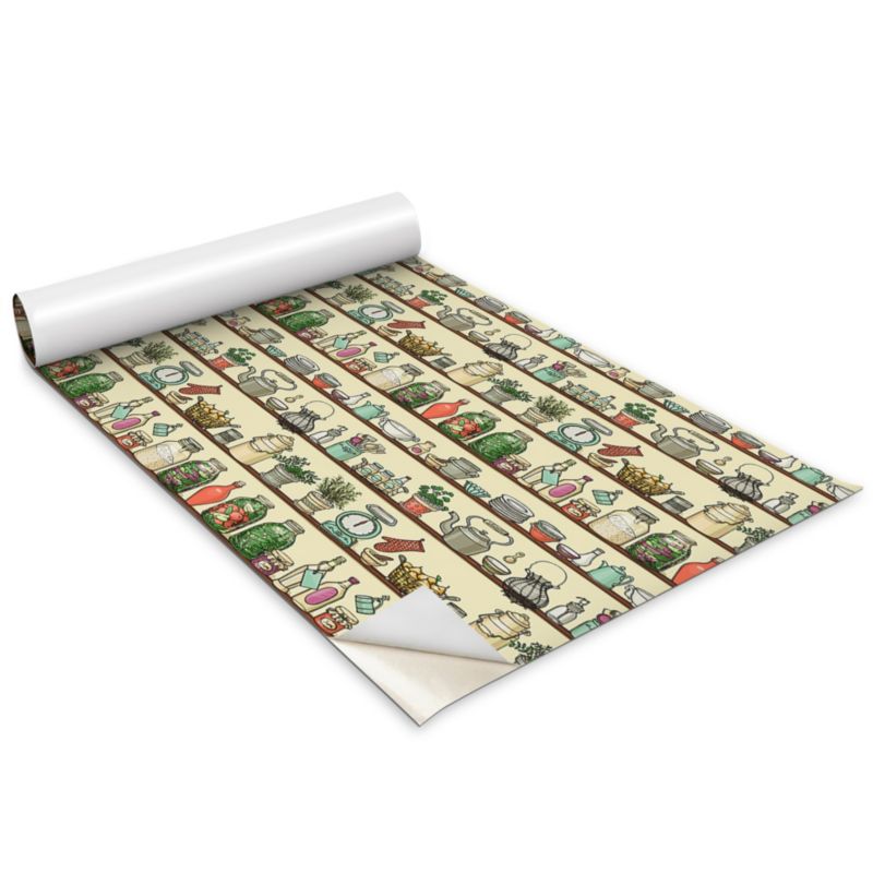 Okleina Meblowa Do Sypialni I Garderoby Wallfluent 100x50 cm Rysunkowe przedmioty Okleina Na Biurko I Regał 1 rol.