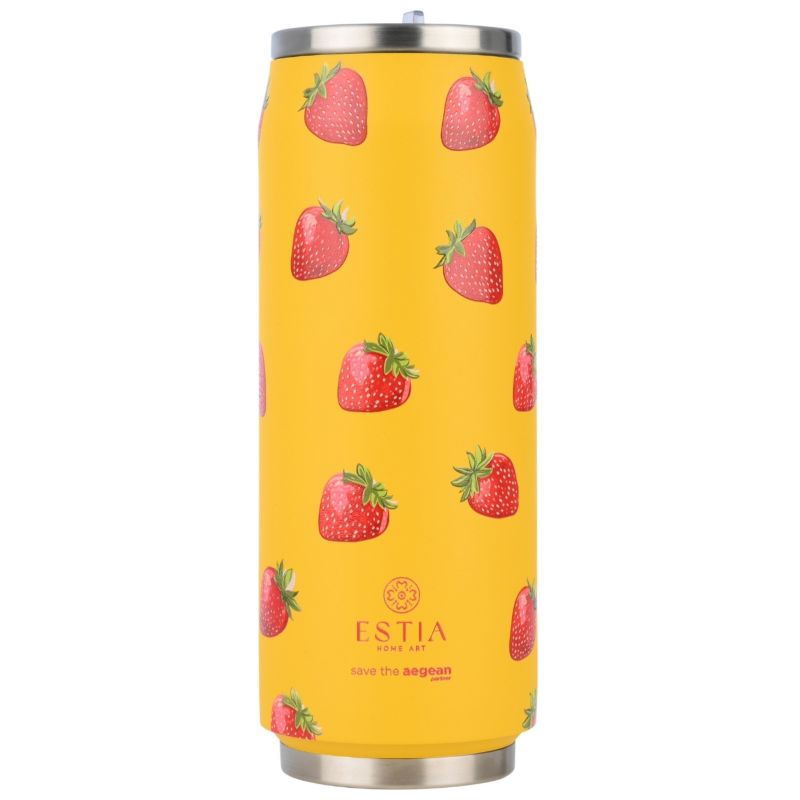 Kubek Termiczny Ze Słomką Berry Bright Estia Stal Nierdzewna Żółty 500 Ml 1 Szt.