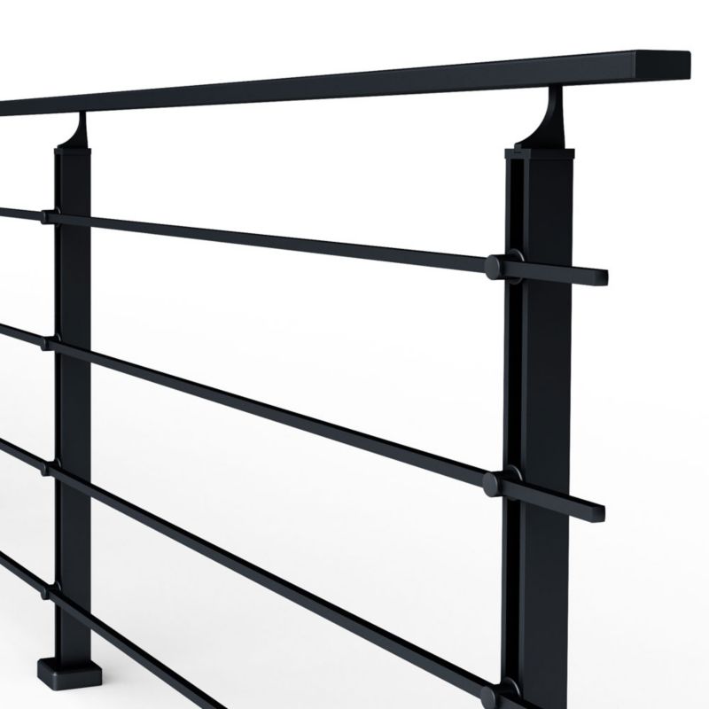 Balustrada AVIS, barierka balkonowa, schodowa, Aluminium, 4 wypełnienia, czarny, długość 1 m