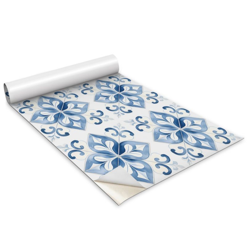 Okleina Meblowa Do Sypialni I Garderoby Wallfluent 100x50 cm Akwarelowy ornament Okleina Na Biurko I Regał 1 rol.