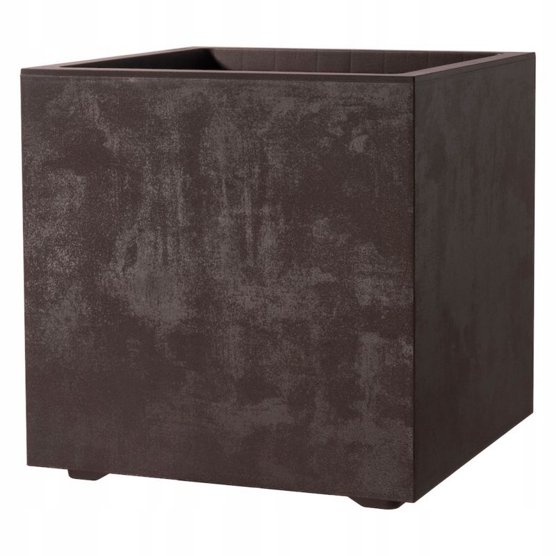 Donica DEROMA MILLENNIUM CUBO 25cm BRĄZOWA zintegrowany drenaż mrozoodporna 1szt