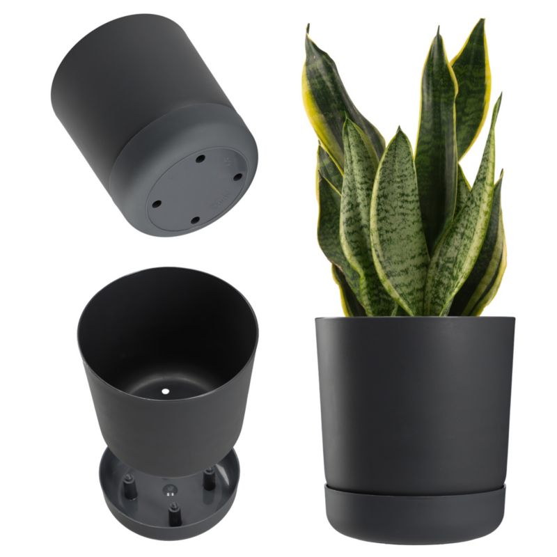 Doniczka KADAX Donica Z Podstawką 25cm Antracyt 1szt.