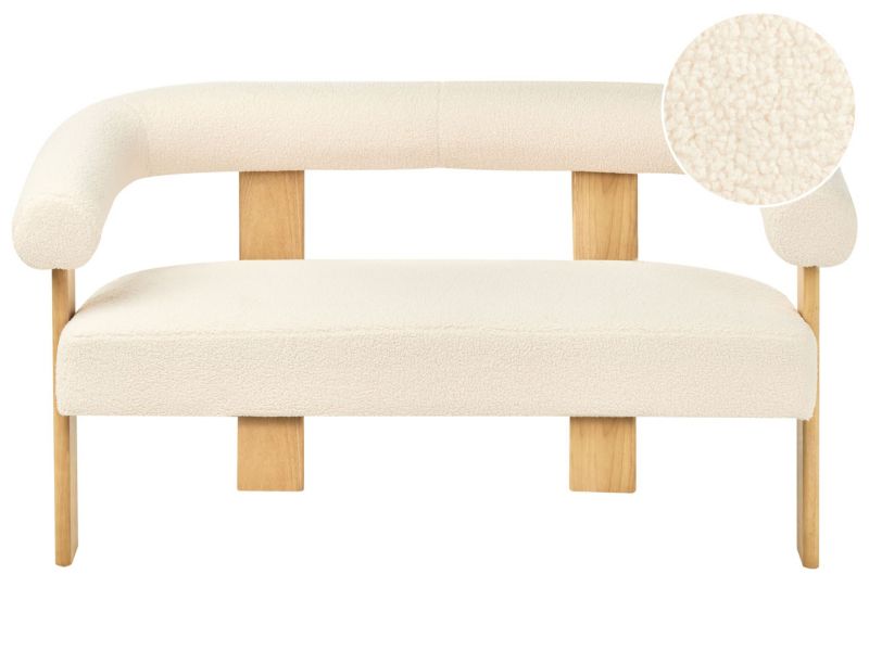 Sofa Ilbro Boucle Złamana biel Jasny brąz dla 2 osób 1 szt.