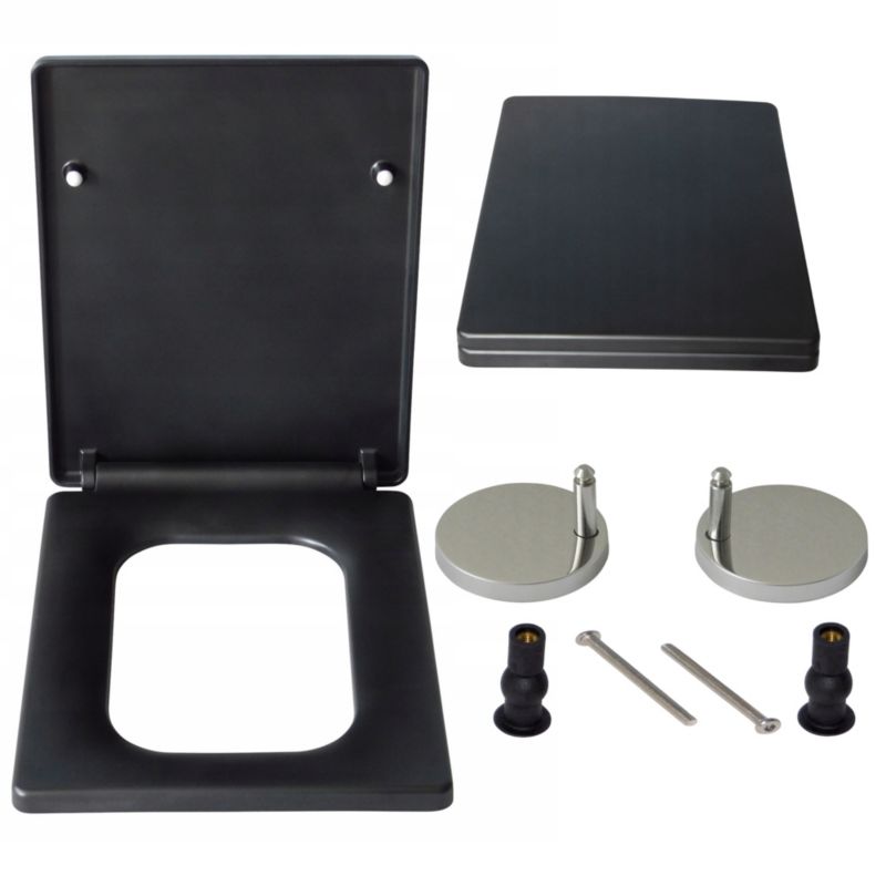 Deska sedesowa Estiva Lorida Black wolnoopadająca duroplastowa czarna 1 szt.