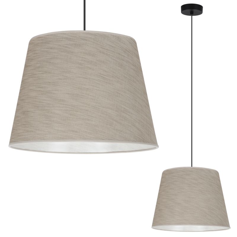 Lampa sufitowa wisząca Light Home LH Len Stożek 1x E27 60W klosz 38cm czarny/beżowy 1szt.