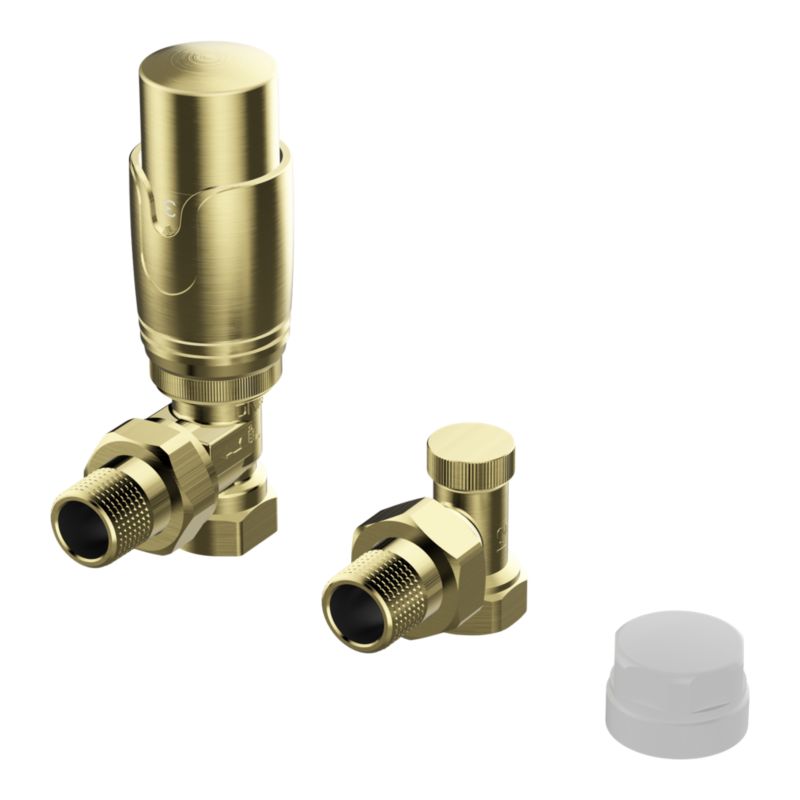 Zestaw termostatyczny GoodHome kątowy złoty