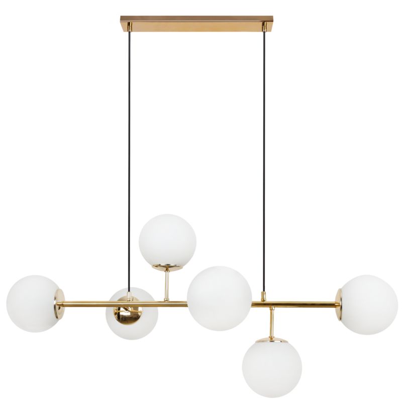 Lampa sufitowa wisząca Light Home LH Siena 6x E14 40W złoty klosz biały 1szt.