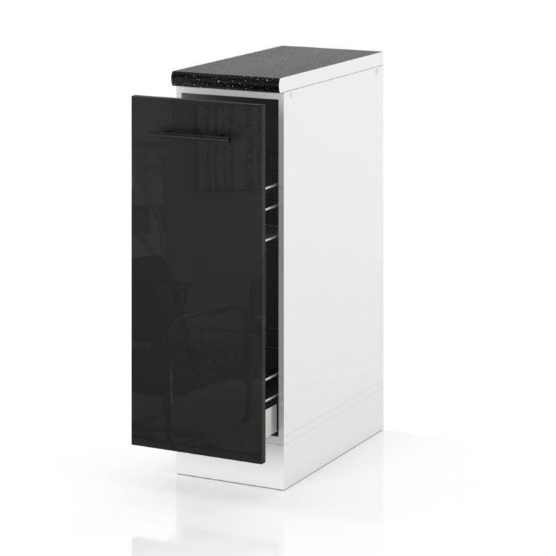 Szafka Kuchenna Hurtownia-Mebli Stojąca Cargo D20 CARGO sPremium 20cm Biały Mat Czarny Połysk 20x52x85 cm 1szt.