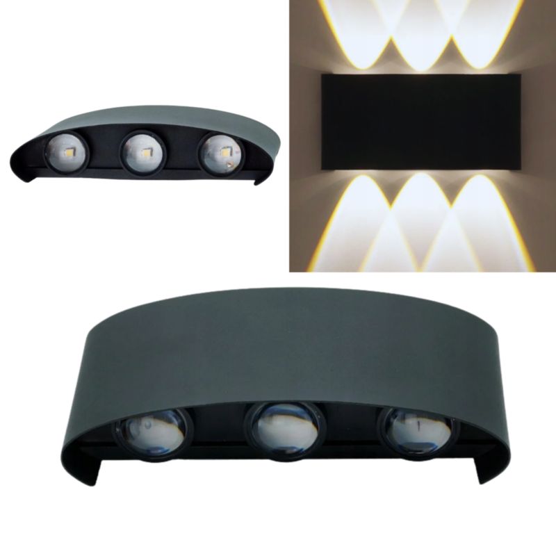 Kinkiet ścienny zewnętrzny IdeaLED Picto czarny LED 6W 4000K 660lm IP54 wym: 8 x 17 x 4 cm aluminium - 1 szt.