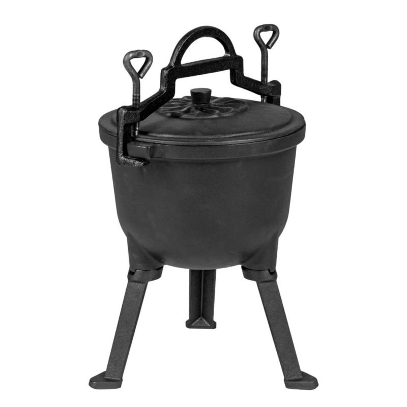 Kociołek Żeliwny Mirpol 10l Myśliwski Emaliowany Środek, Czarny 1 szt.