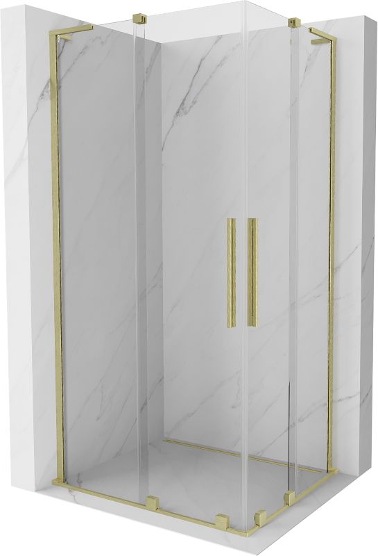 Kabina prysznicowa Mexen Velar L Duo rozsuwana 90 x 80 cm transparent złota szczotkowana 1 szt.