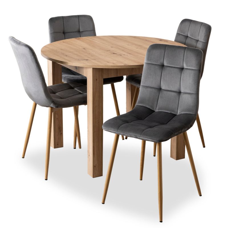 Stół Z Krzesłami Mebel Elite Zestaw Rozkładany 102-142 Do Salonu Jadalni Kuchni 1 kpl