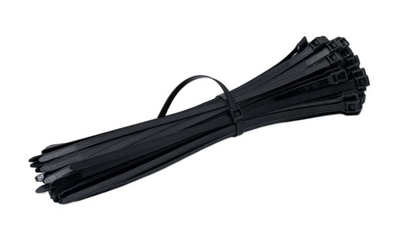 Opaski Zaciskowe Neopak z płaskim zamkiem 400/10mm Czarne 100 szt.