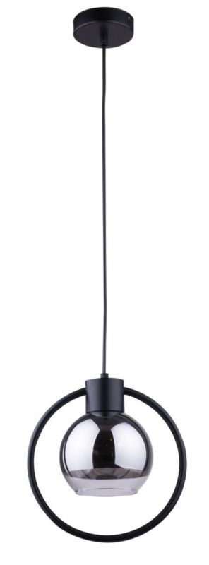 Lampa wisząca Sigma Lighting Linda 8076 czarno-srebrna dekoracyjna 1xE27 x 1 szt.