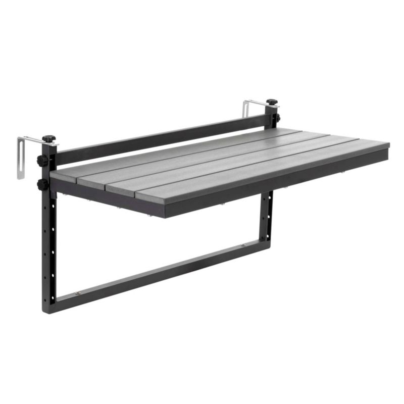 Stół Springos zawieszany na balustradę, kawowy 80x37 cm składany, czarno-szary 1 szt.