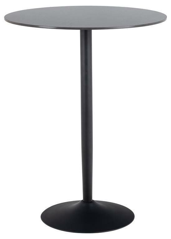 Stół barowy okrągły Malta 80 cm ACTONA blat ceramiczny czarny nowoczesny do kuchni i jadalni 1 szt.