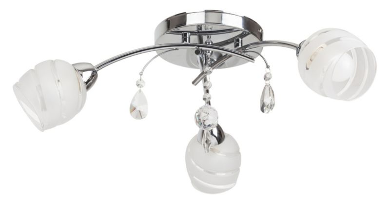 Lampa sufitowa Rabalux Melissa chromowana biała wym: 18,5 x 60 x 60 cm 3xE14 x 60W 1 szt.