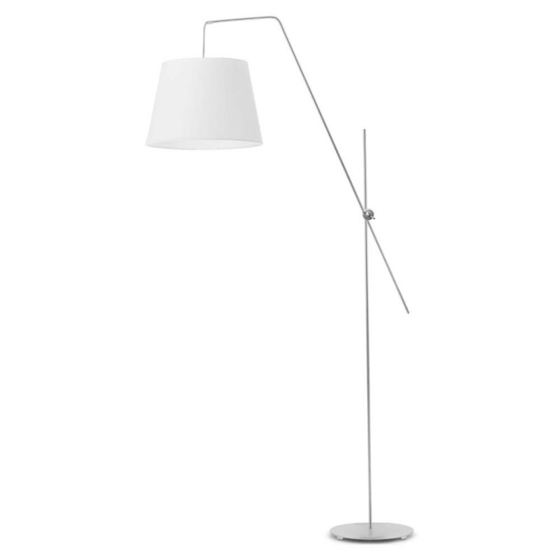 Lampa stojąca Volta Light Factory podłogowa przegubowa regulowana z abażurem srebrny/biały stożek MODERN 1szt.