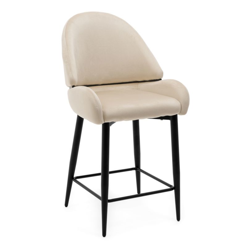 Hoker barowy tapicerowany New Home BERGAMO beżowy welurowy 1 szt.