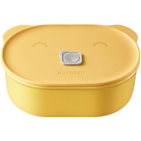 Lunch Box BUYDEEM CT3007 pojemnik ceramiczny na żywność odporny na wysokie temperatury 500 ml z plastikową pokrywką żółty 1 szt.