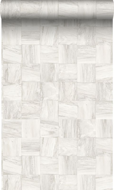 tapeta flizelinowa z ekoteksturą Origin Wallcoverings motyw sklejki kremowo-białym 53 cm x 10.05 m - 1 rol.