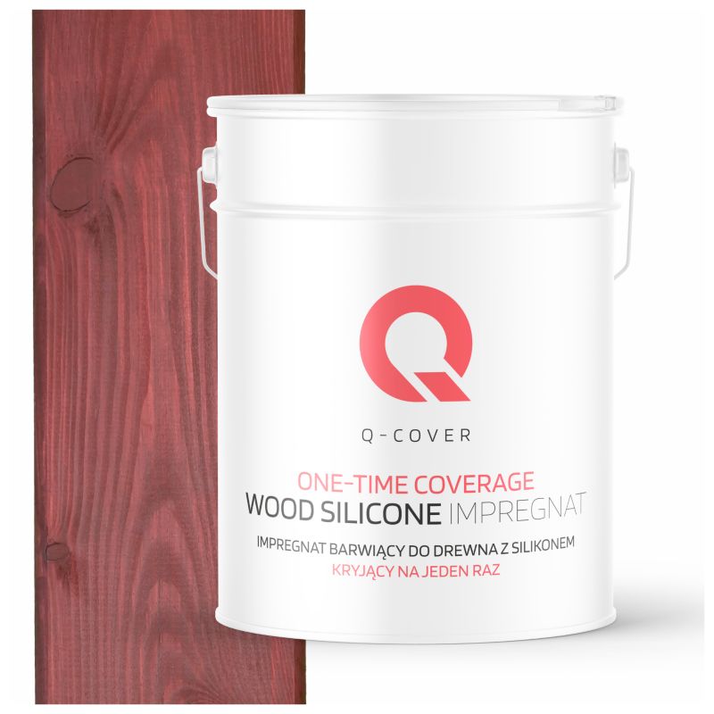 Impregnat Barwiący do Drewna z Silikonem Kryjący na Jeden Raz Q-Cover Wiśnia japońska 10L